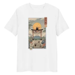 Japanese Tee Shirt - Ukiyo-e Neko Inari -Nippon Life Market t shirt japonais ukiyo e neko inari s blanc 113