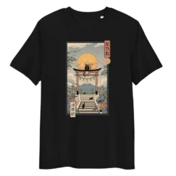 Japanese Tee Shirt - Ukiyo-e Neko Inari