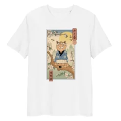 Japanese Tee Shirt - Ukiyo-e Neko Sakura