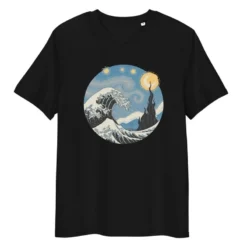 Japanese Tee Shirt - Wave & Starry Night