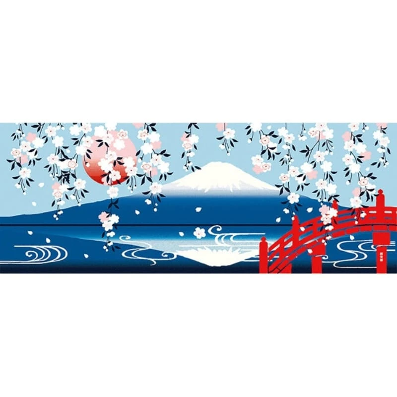 Japanese Tenugui – Fuji Sakura 1 Japanese Tenugui – Fuji Sakura