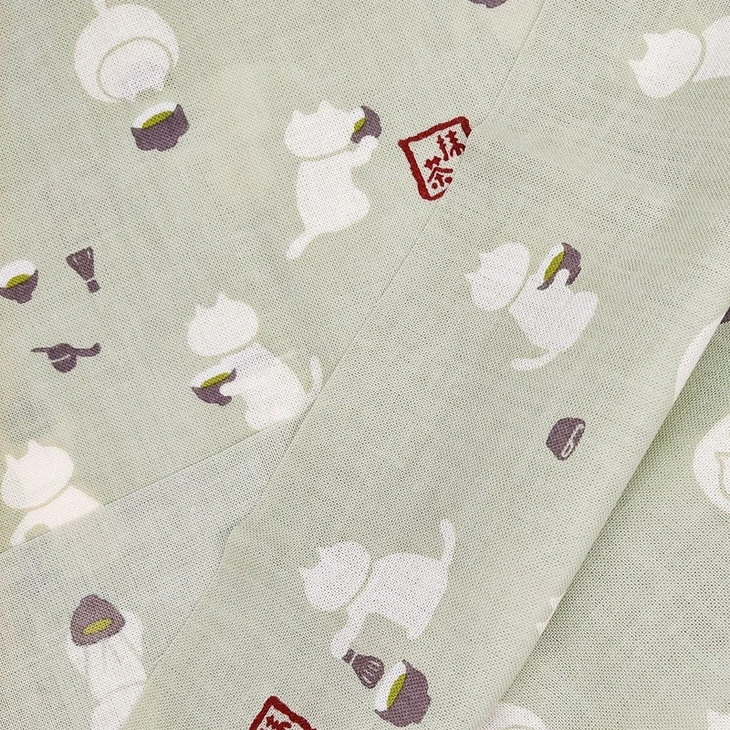Tenugui Cloth Matcha Cat 3 Tenugui Cloth Matcha Cat - Image 3