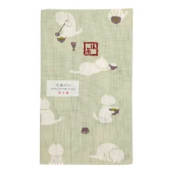 Tenugui Cloth Matcha Cat