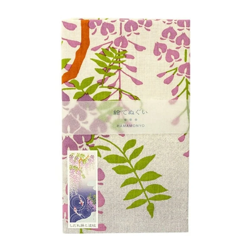 Japanese Tenugui – Wisteria & Koi 3 Japanese Tenugui – Wisteria & Koi - Image 3
