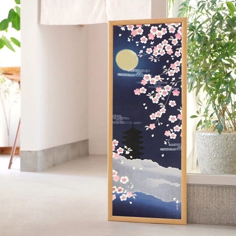 Japanese Tenugui – Yozakura 2 Japanese Tenugui – Yozakura - Image 2