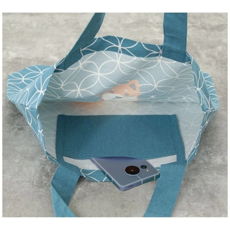 Japanese Tote Bag – Blue Shiba Shippo 5 Japanese Tote Bag – Blue Shiba Shippo - Image 5
