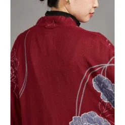 Long Red Cardigan 14 Long Red Cardigan -Nippon Life Market veste kimono long femme rouge 892