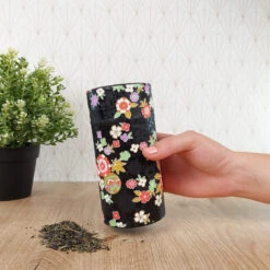Washi Paper Tea Box - Black -Nippon Life Market washi paper tea box black 699