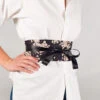 Women's Obi Belt Black Sakura