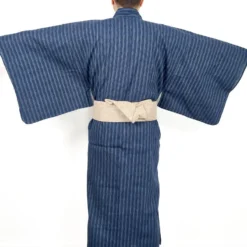 Blue Striped Yukata -Nippon Life Market yukata japonais raye bleu 426