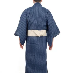 Blue Striped Yukata -Nippon Life Market yukata japonais raye bleu 878