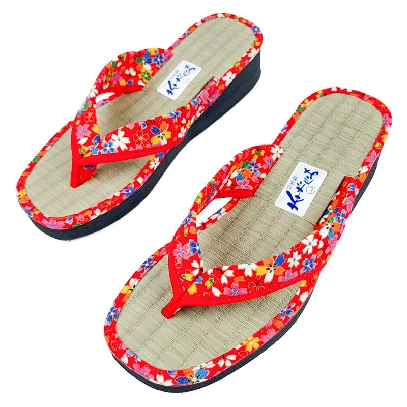 Japanese Zori - Sakura Red 2 Japanese Zori - Sakura Red - Image 2